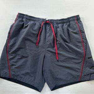 Speedo Red Mesh Swim Trunks